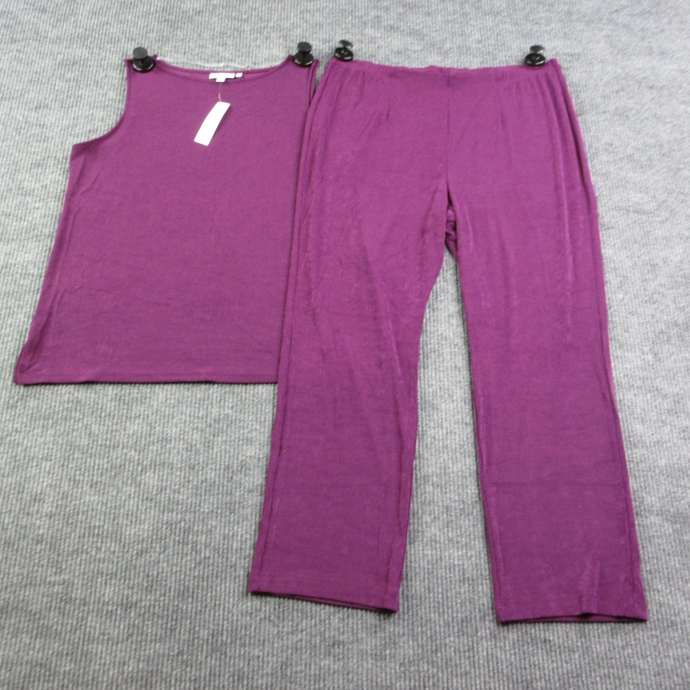 Chico's Outfit Set Womens XL Elderberry Wine Tank Pants 2 Piece Travelers NWT